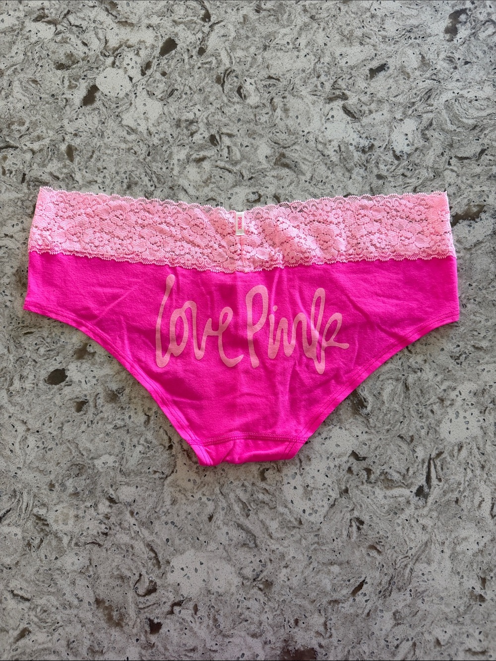 NWT PINK Love Pink Hot Pink Lace Boyshorts